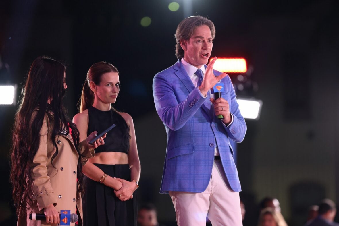 Peter Safran attends Supergirl premiere in Brazil