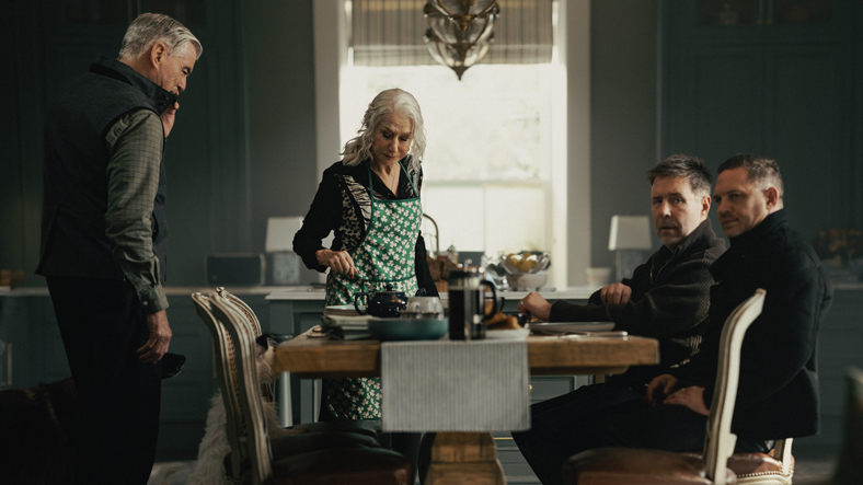 Helen Mirren and Tom Hardy in MobLand season one still