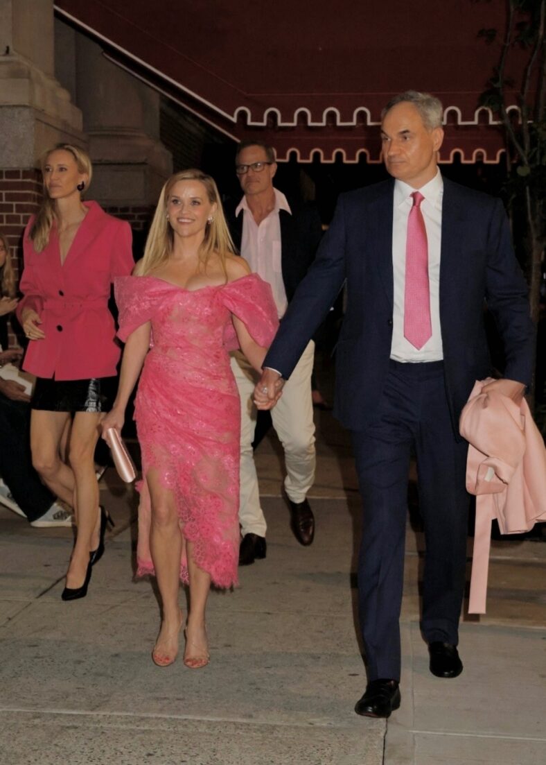Reese Witherspoon holding hands with her boyfriend Oliver Haarmann