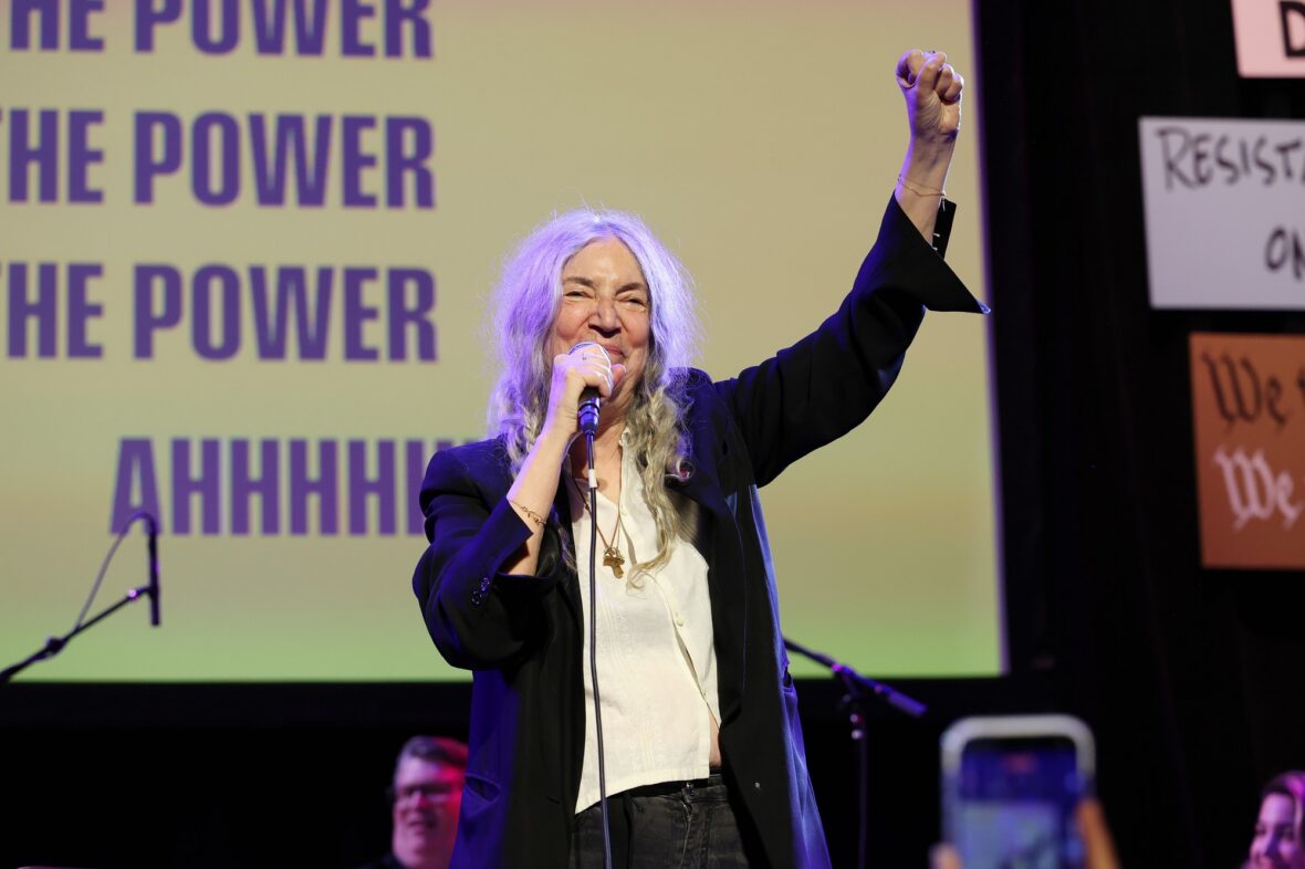 Patti Smith performs onstage during the Rise Up, Sing Out: A Concert for the First Amendment