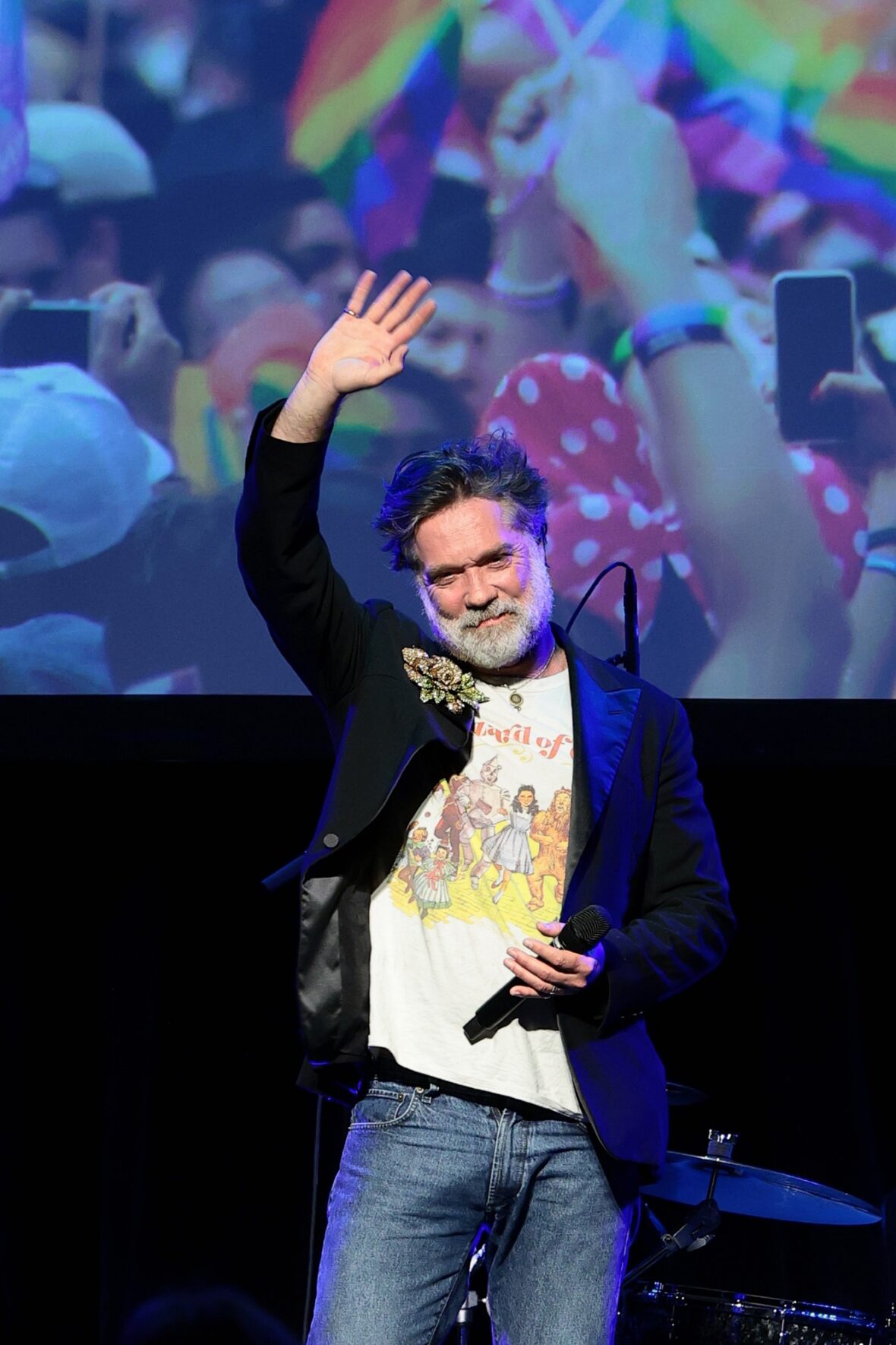 Rufus Wainwright speaks onstage during the Rise Up, Sing Out: A Concert for the First Amendment