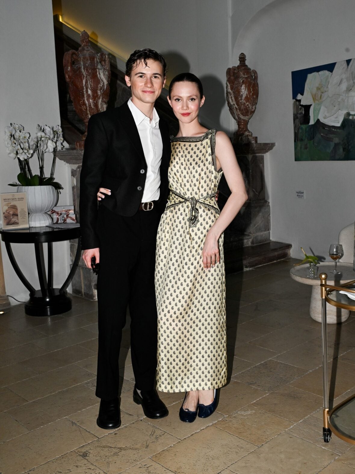 Sam Nivola and Iris Apatow at a Toarmina Film Festival cocktail reception