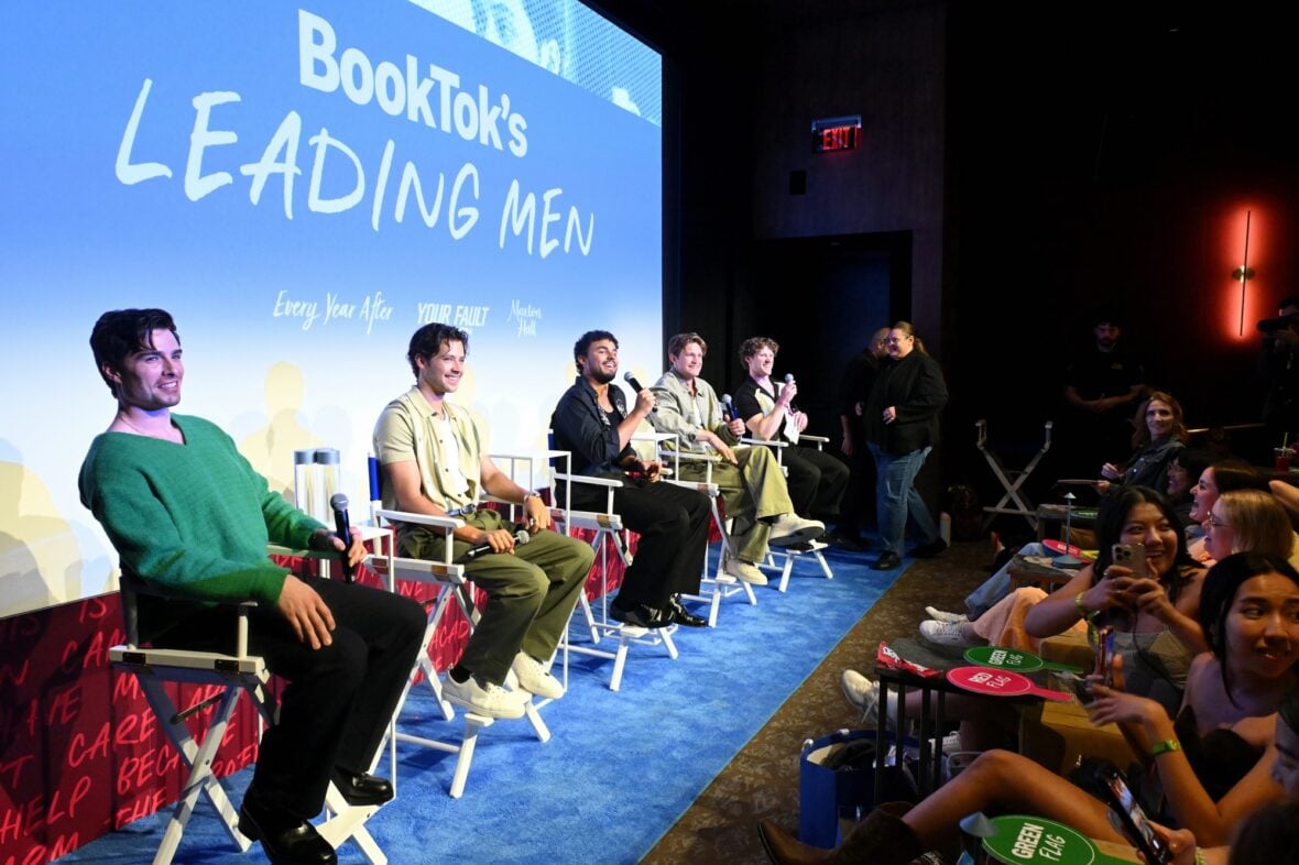 Michael Bradway, Matt Cornett, Matthew Broome, Damian Hardung and Brad Martin speak at Obsessed Fest panel