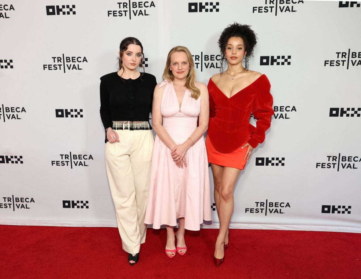 Lucy Halliday, Elisabeth Moss and Chase Infiniti attend Vulture: The Testaments/The Handmaid's Tale during the 2026 Tribeca Festival