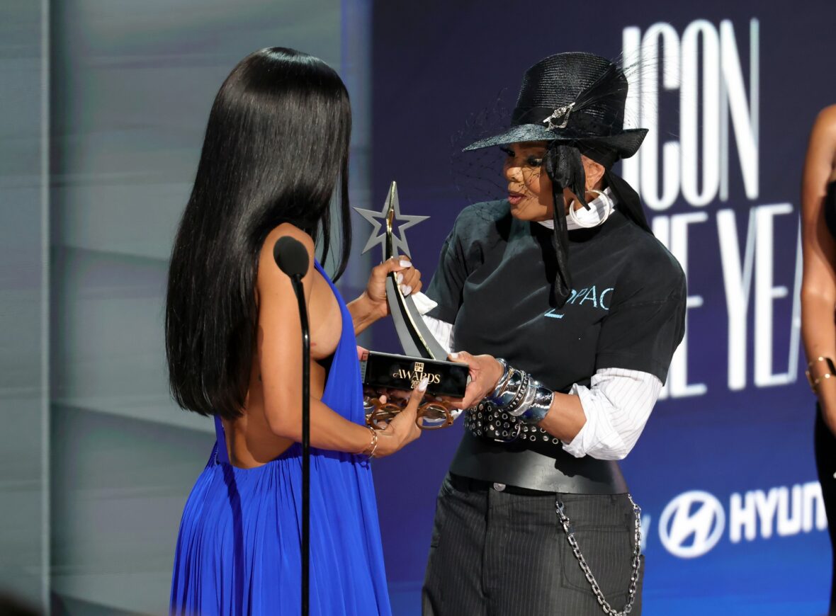 Teyana Taylor and Janet Jackson on stage at the BET Awards 2026