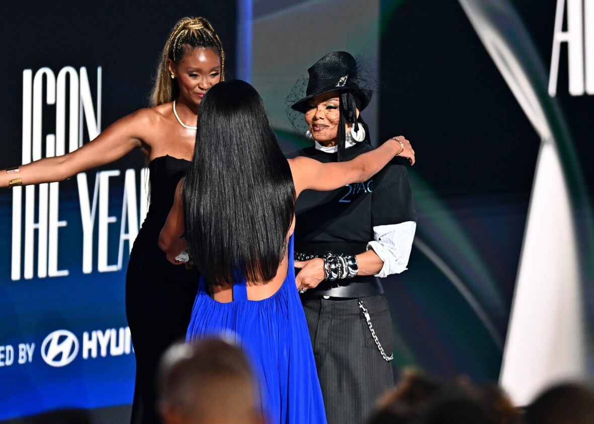 Teyana Taylor and Janet Jackson on stage at the BET Awards 2026