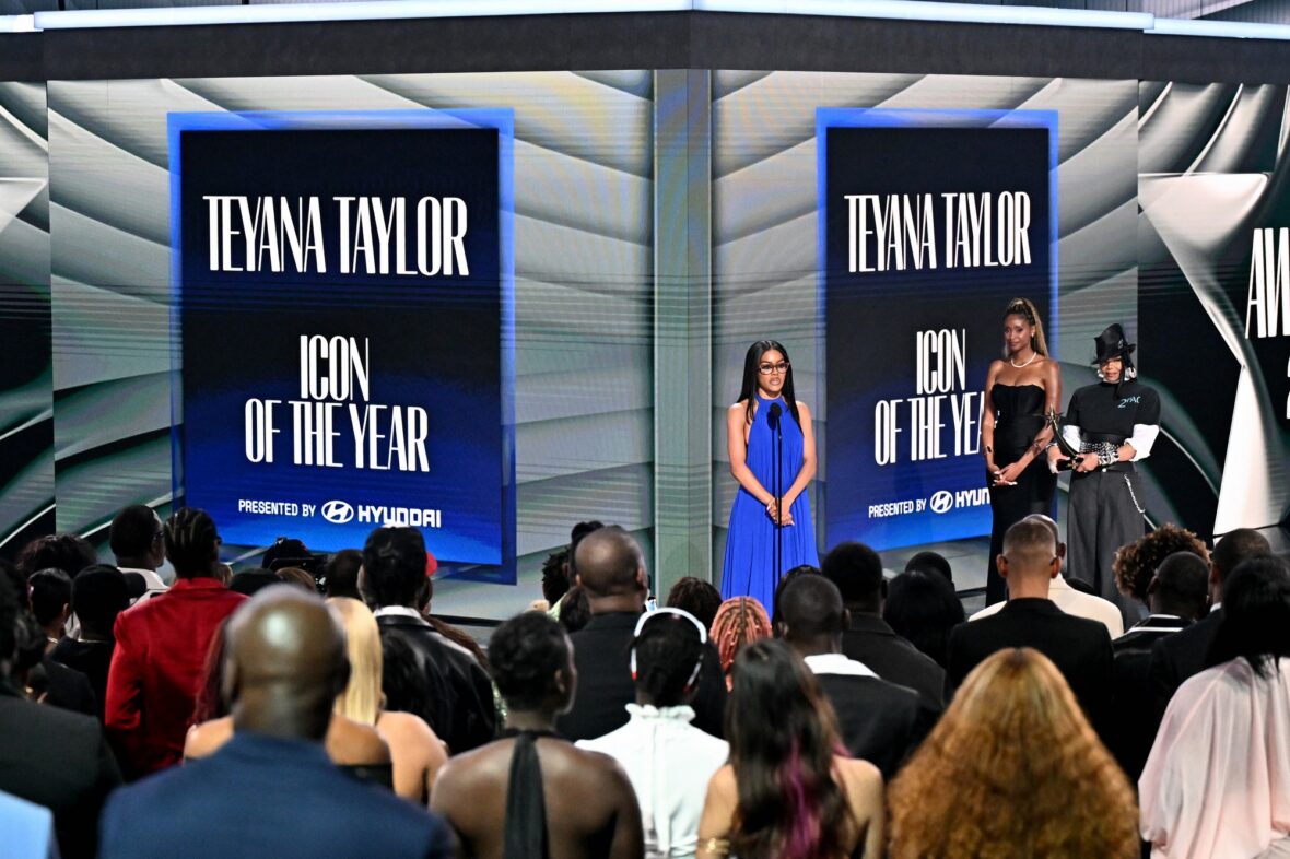 Teyana Taylor and Janet Jackson on stage at the BET Awards 2026