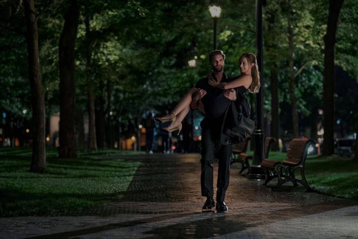 Lili Reinhart and Tom Bateman in The Love Hypothesis still
