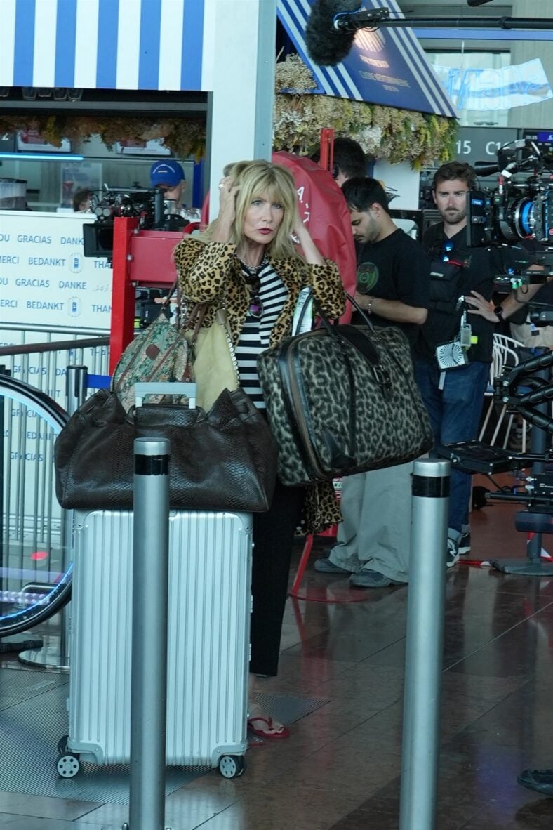 The White Lotus cast films at Nice Airport