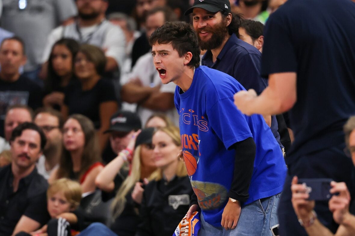 Timothee Chalamet at game five of the NBA Finals