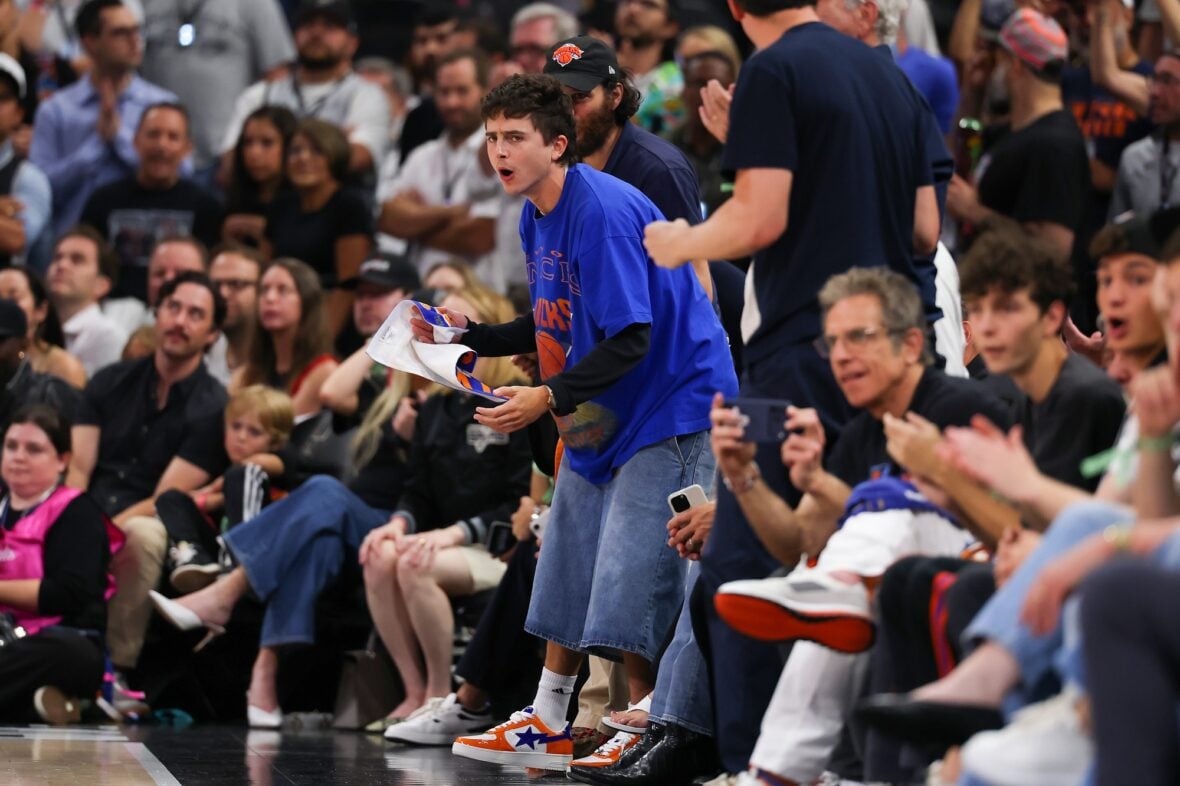 Timothee Chalamet at game five of the NBA Finals
