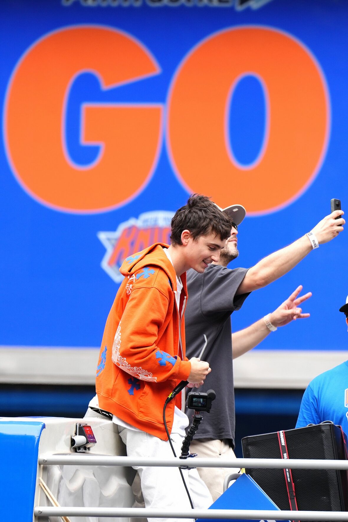 Timothee Chalamet at the Knicks parade in NYC