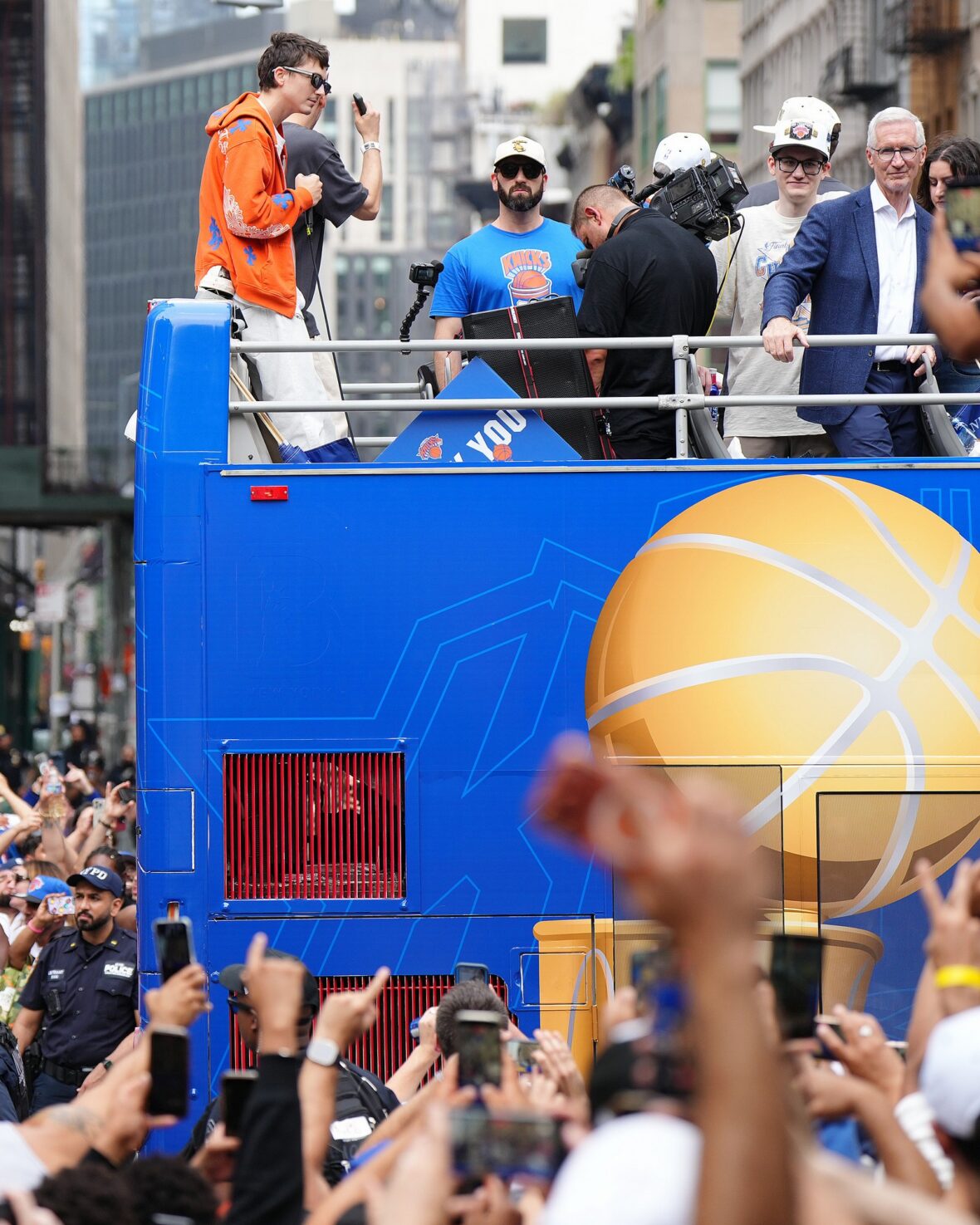Timothee Chalamet at the Knicks parade in NYC