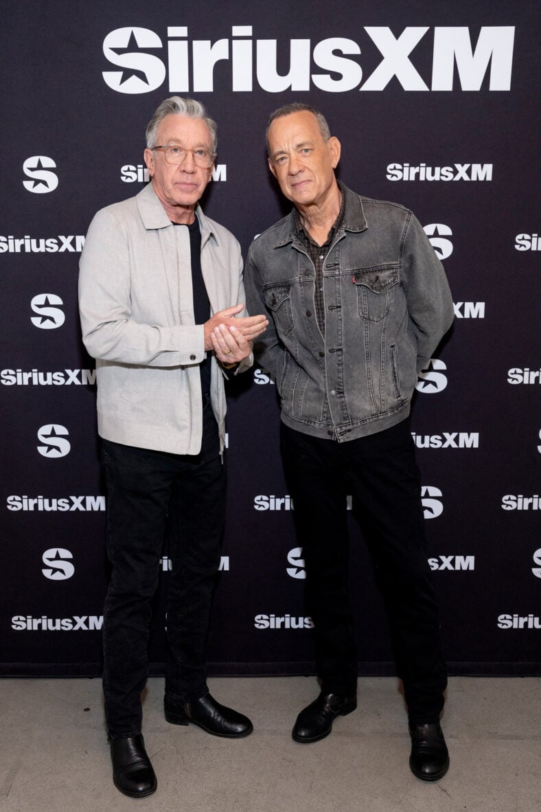 Tim Allen and Tom Hanks attend SiriusXM's Front Row