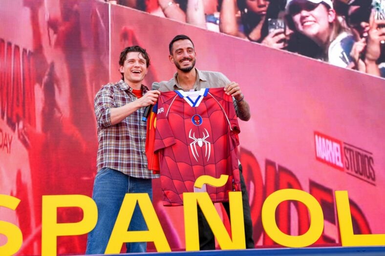 Tom Holland and Jose Mato at the Spanish National Football Team's World Cup Kick-Off Celebration
