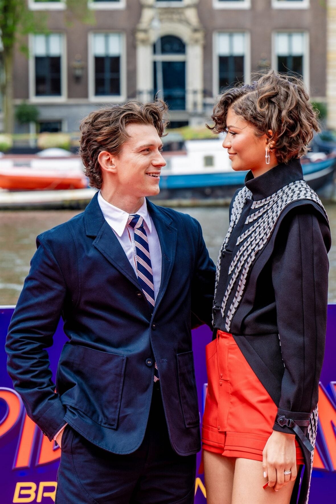 Zendaya and Tom Holland promote the new "Spider-Man" movie in Amsterdam