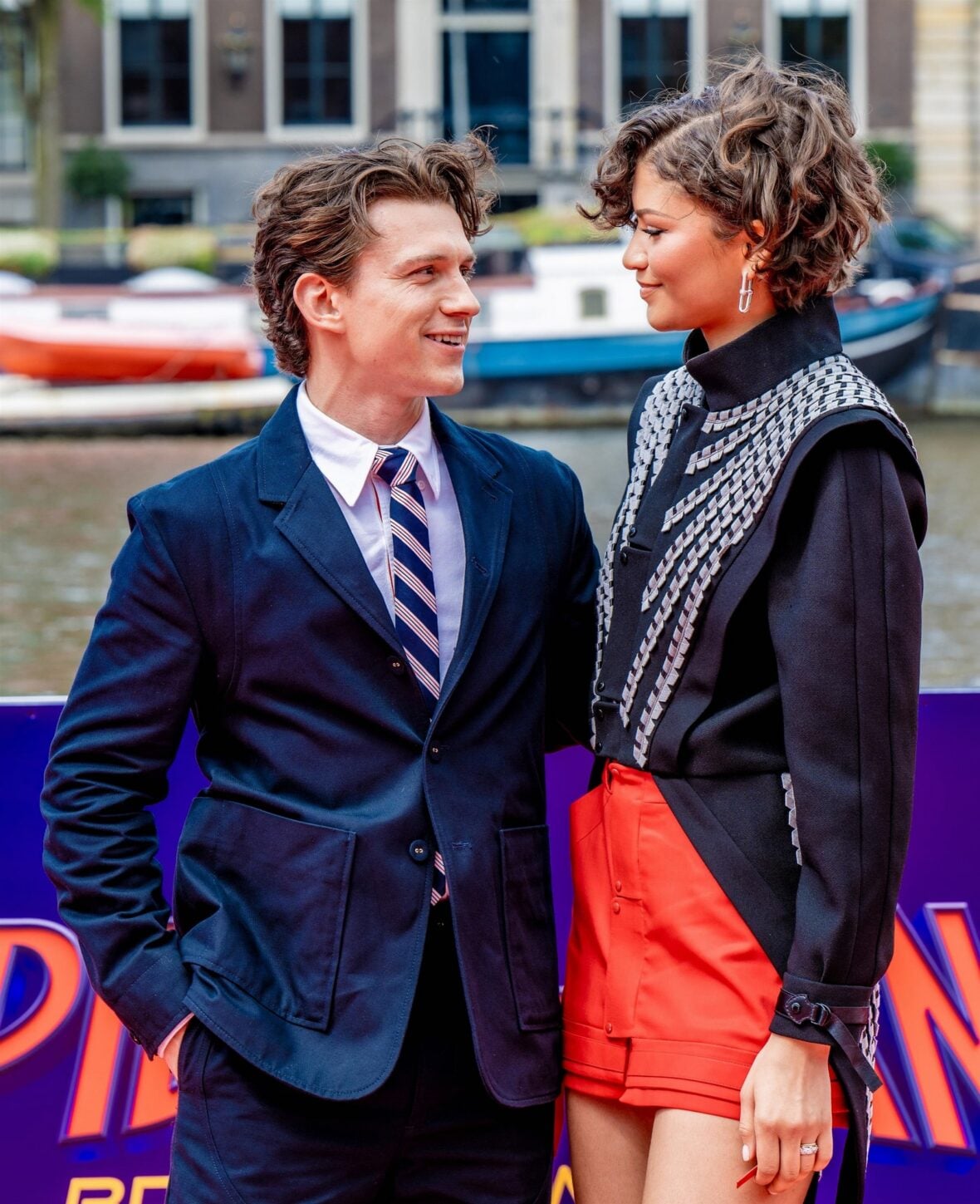 Zendaya and Tom Holland promote the new "Spider-Man" movie in Amsterdam