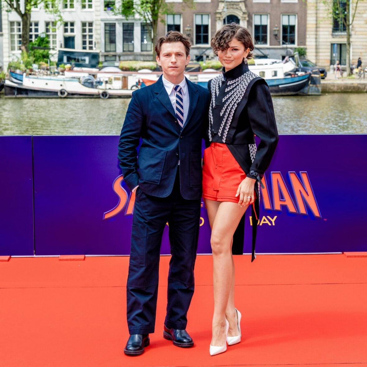 Zendaya and Tom Holland promote the new "Spider-Man" movie in Amsterdam