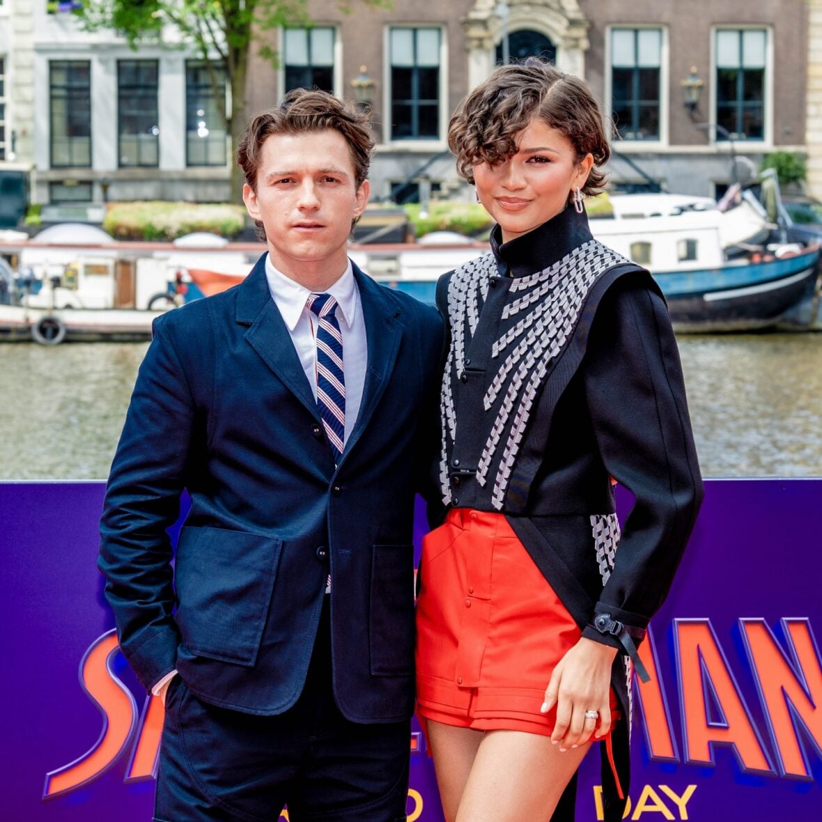 Zendaya and Tom Holland promote the new "Spider-Man" movie in Amsterdam