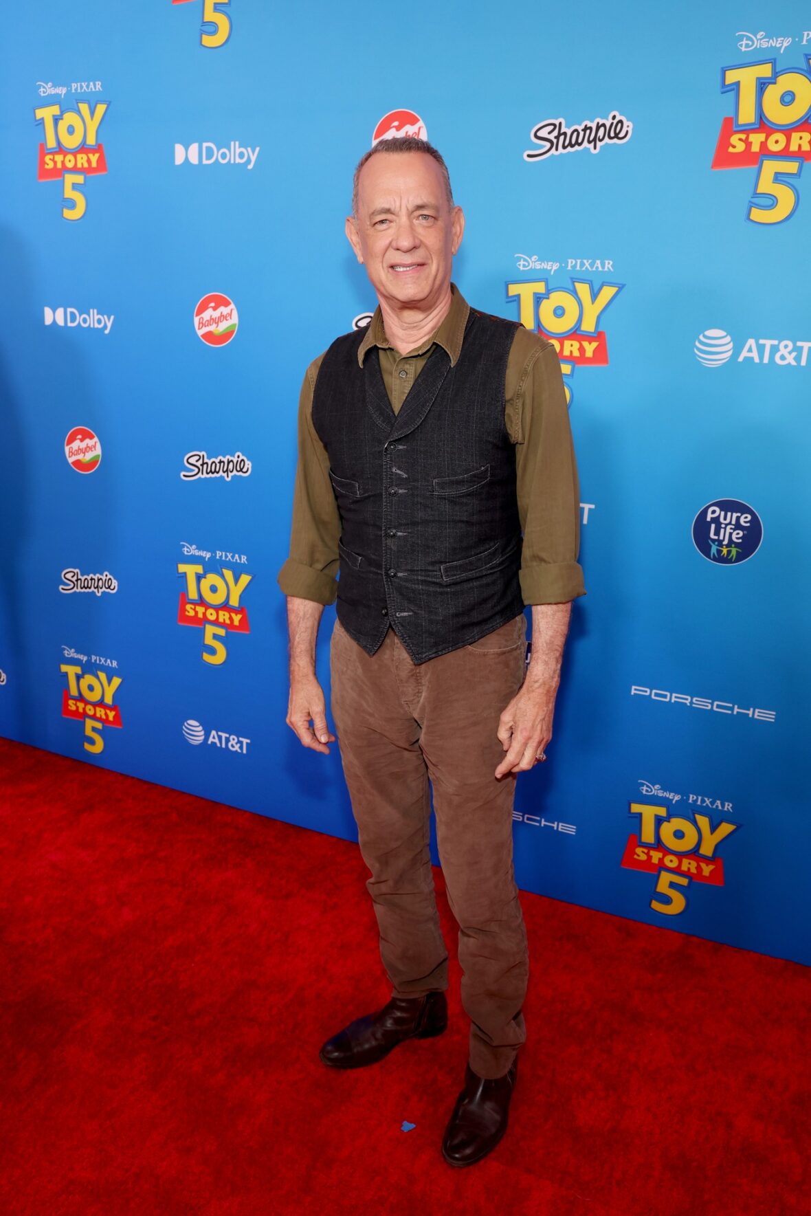 Tom Hanks attends the Toy Story 5 premiere in Los Angeles