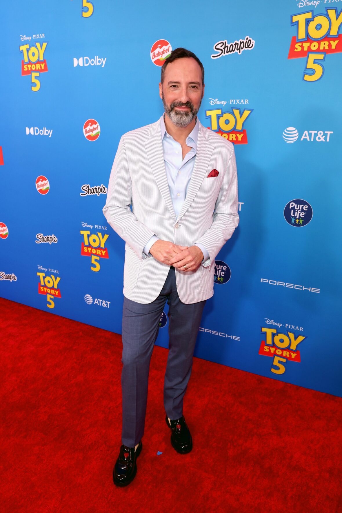 Tony Hale attends the Toy Story 5 premiere in Los Angeles