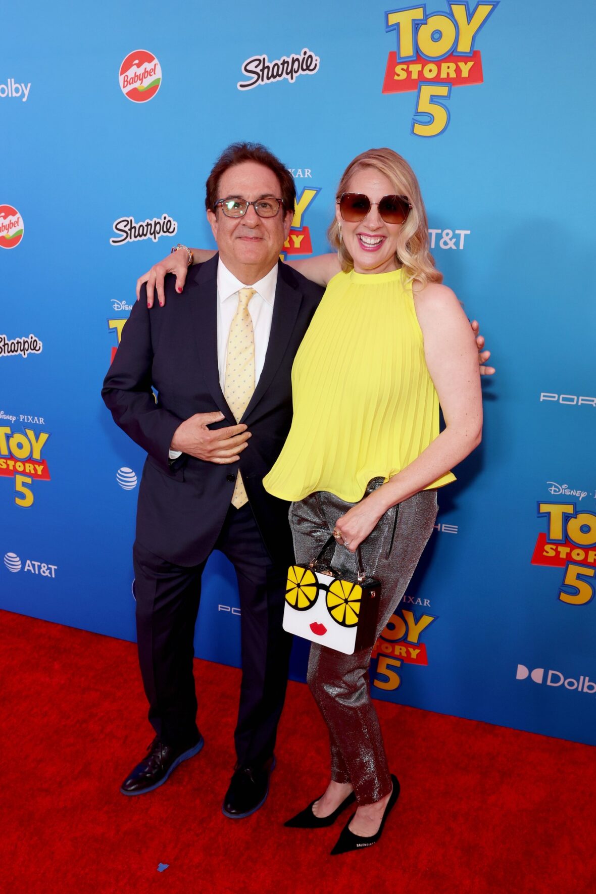 Jeff Bergman and Carla Delaney Bergman attend the Toy Story 5 premiere in Los Angeles