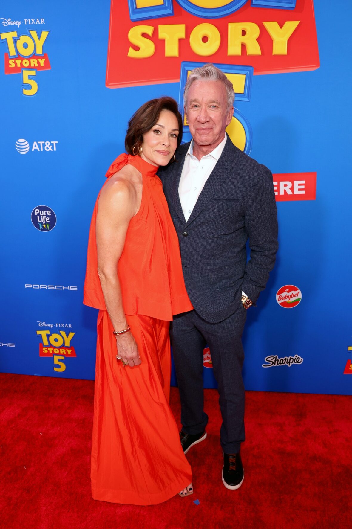 Tim Allen and Jane Hajduk attend the Toy Story 5 premiere in Los Angeles