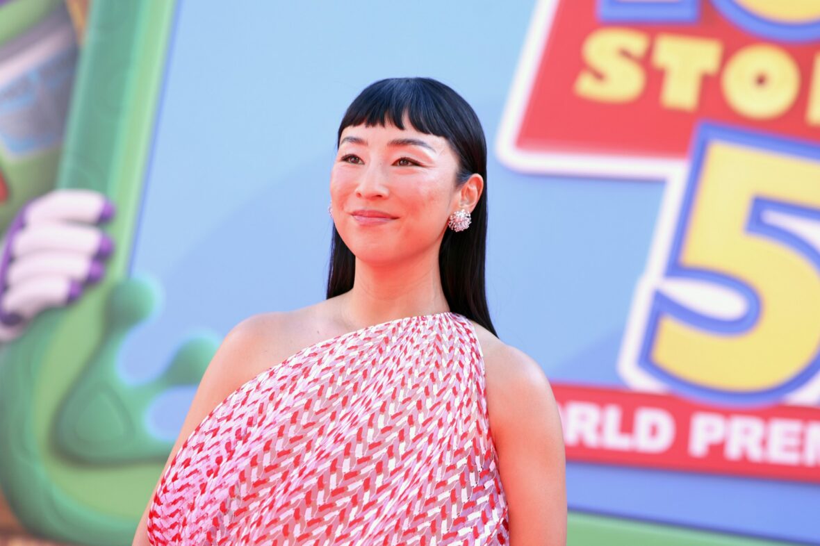 Greta Lee attends the Toy Story 5 premiere in Los Angeles