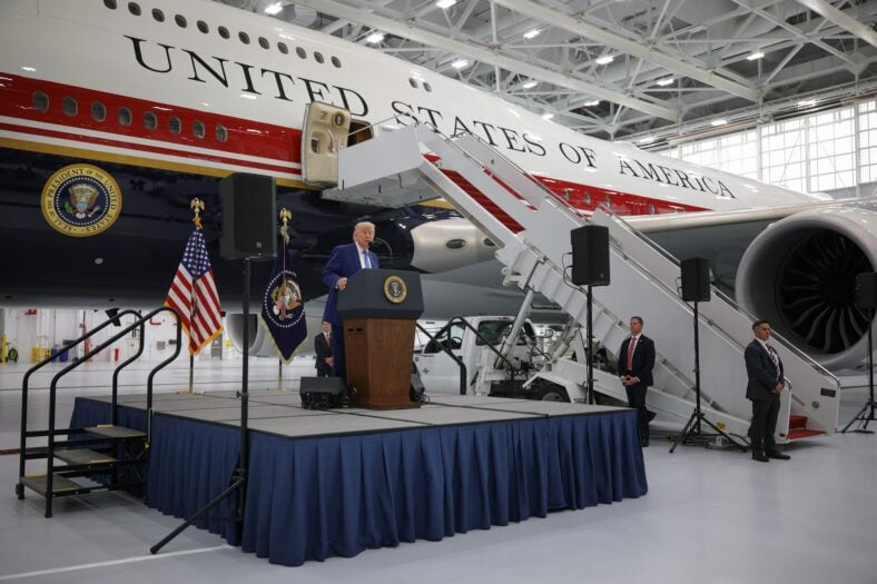 Donald Trump unveils the new Air Force One