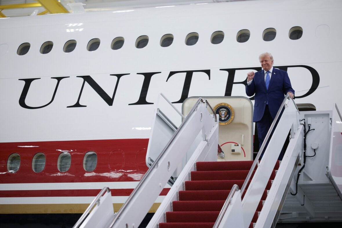 Donald Trump unveils the new Air Force One