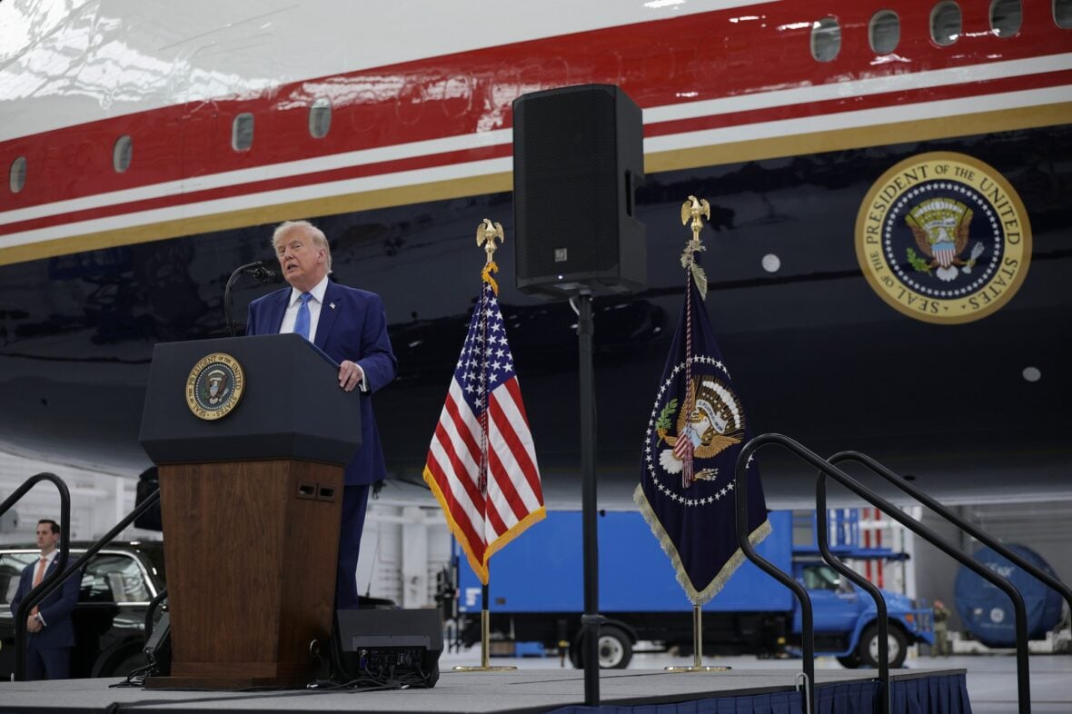 Donald Trump unveils the new Air Force One