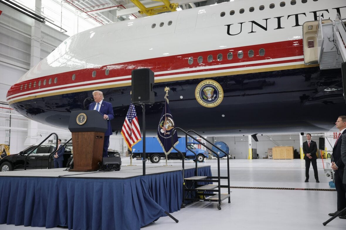 Donald Trump unveils the new Air Force One