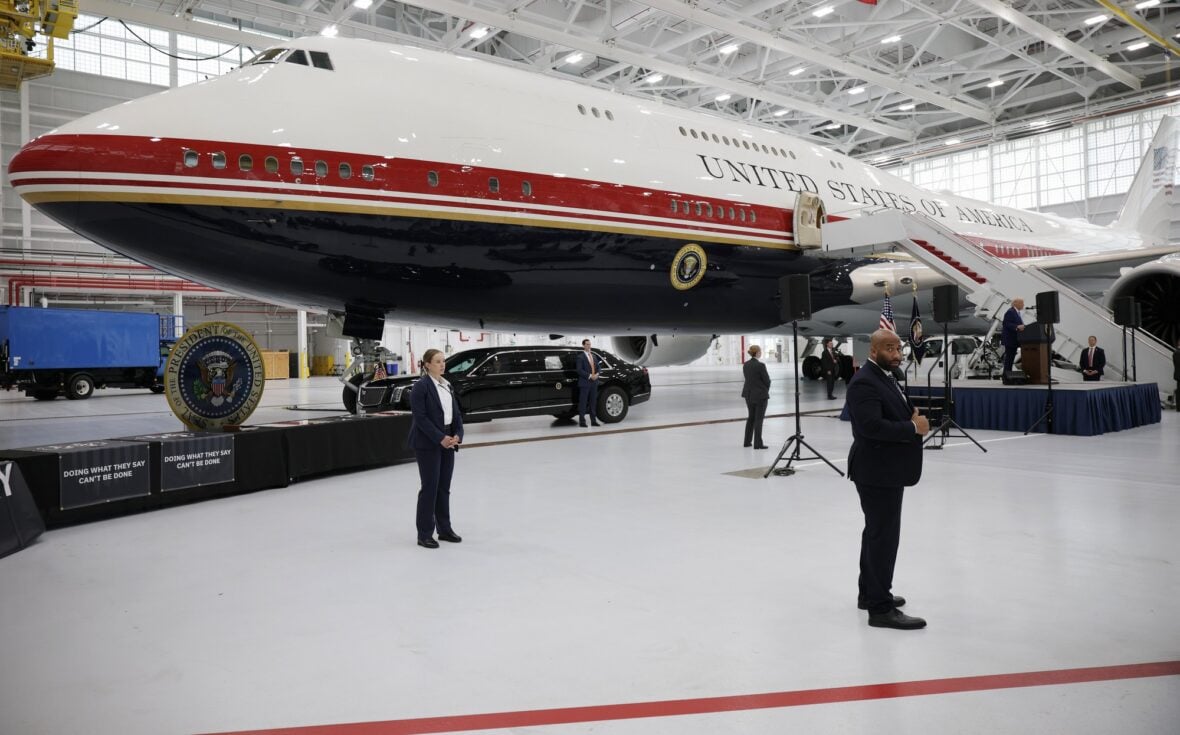 Donald Trump unveils the new Air Force One