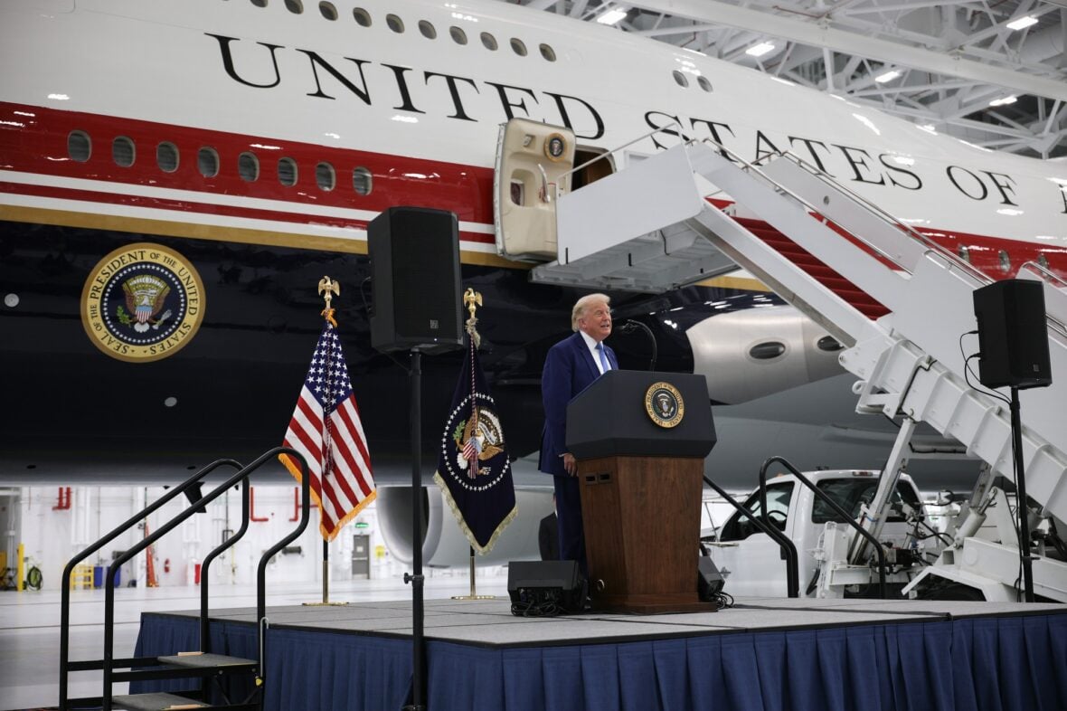 Donald Trump unveils the new Air Force One