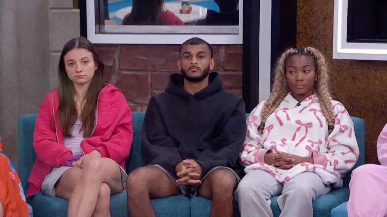 Mallory, Yash and Taylor sit on the block after being nominated for eviction on Big Brother
