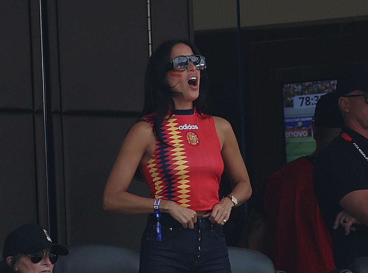 Ines De Ramon watches Spain vs. Belgium during the 2026 FIFA World Cup quarter final