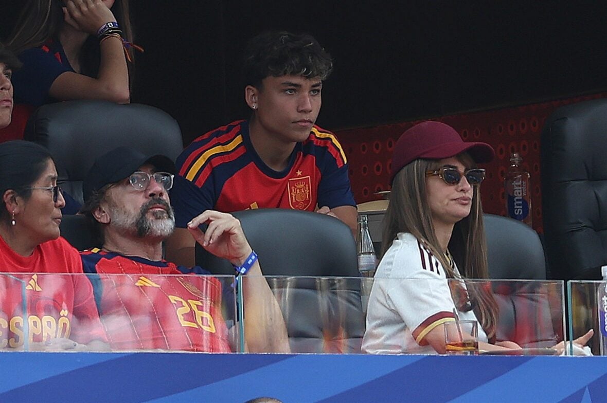 Javier Bardem and Penelope Cruz watch Spain vs. Belgium during the 2026 FIFA World Cup quarter final