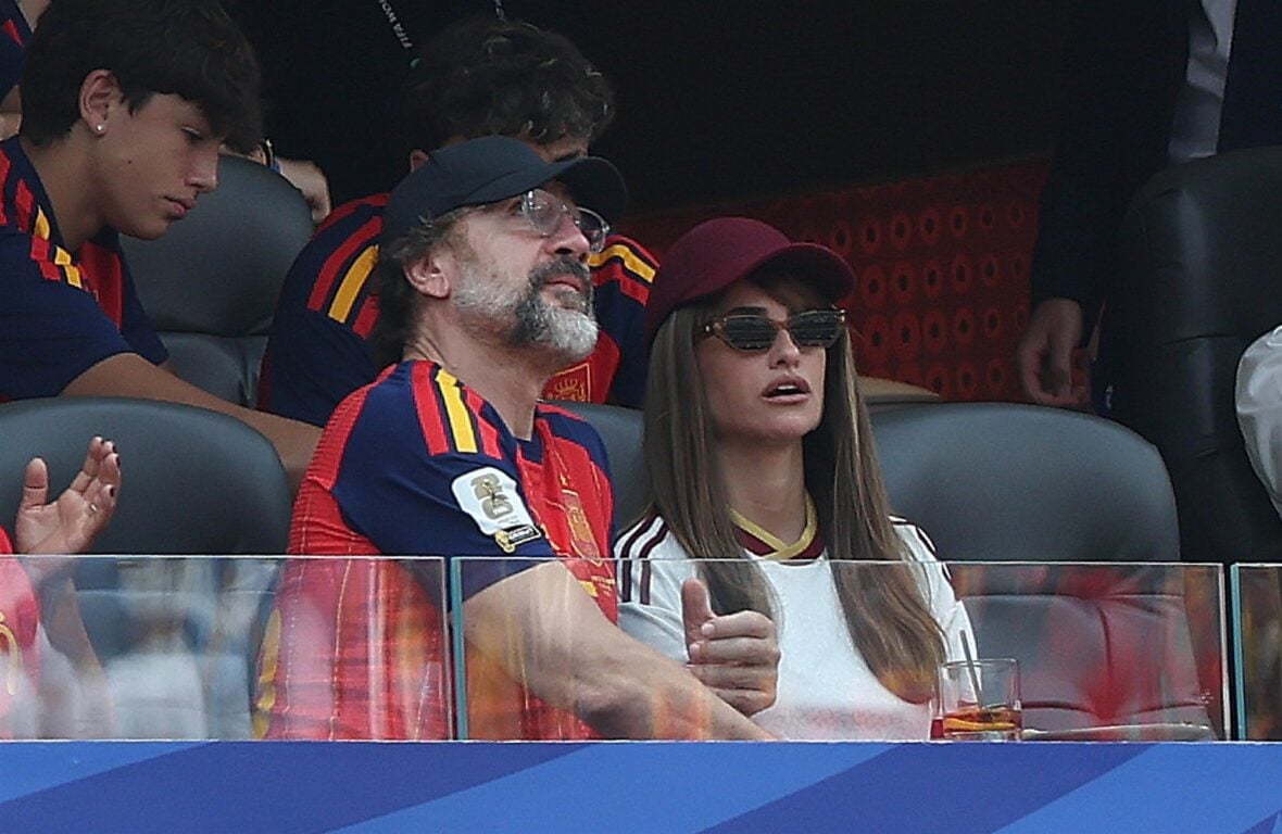 Javier Bardem and Penelope Cruz watch Spain vs. Belgium during the 2026 FIFA World Cup quarter final