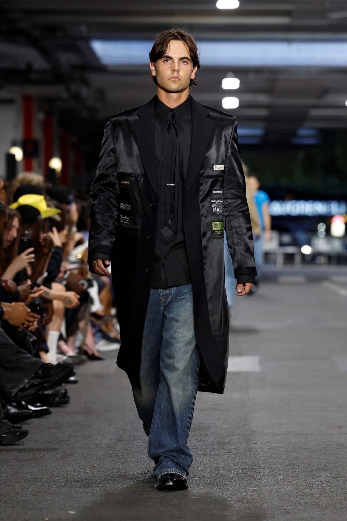 Sean Preston Federline wore a long overcoat on the Vetements runway