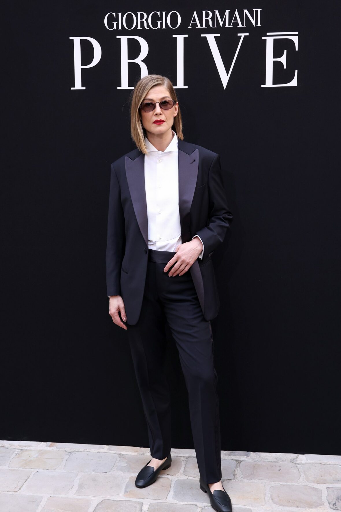 Rosamund Pike attends Giorgio Armani Prive fashion show