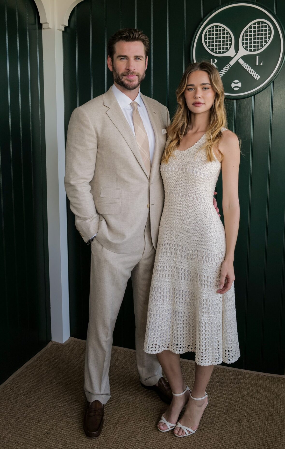 Liam Hemsworth and Gabriella Brooks  visit The Polo Bar by Ralph Lauren at Centre Court at Wimbledon