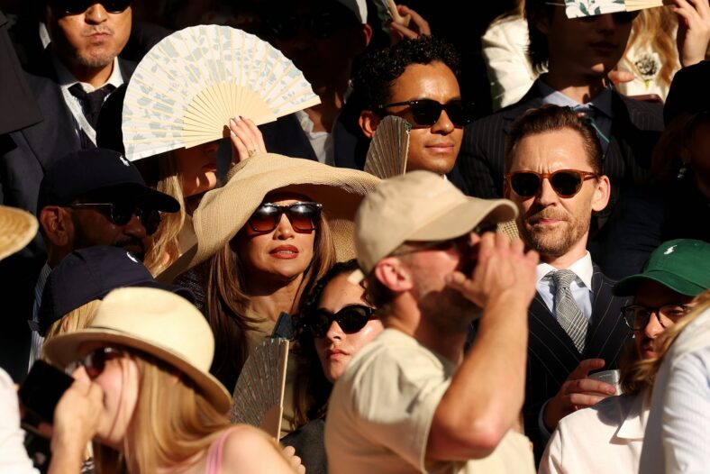 Jennifer Lopez and Tom Hiddleston watch Wimbledon finals