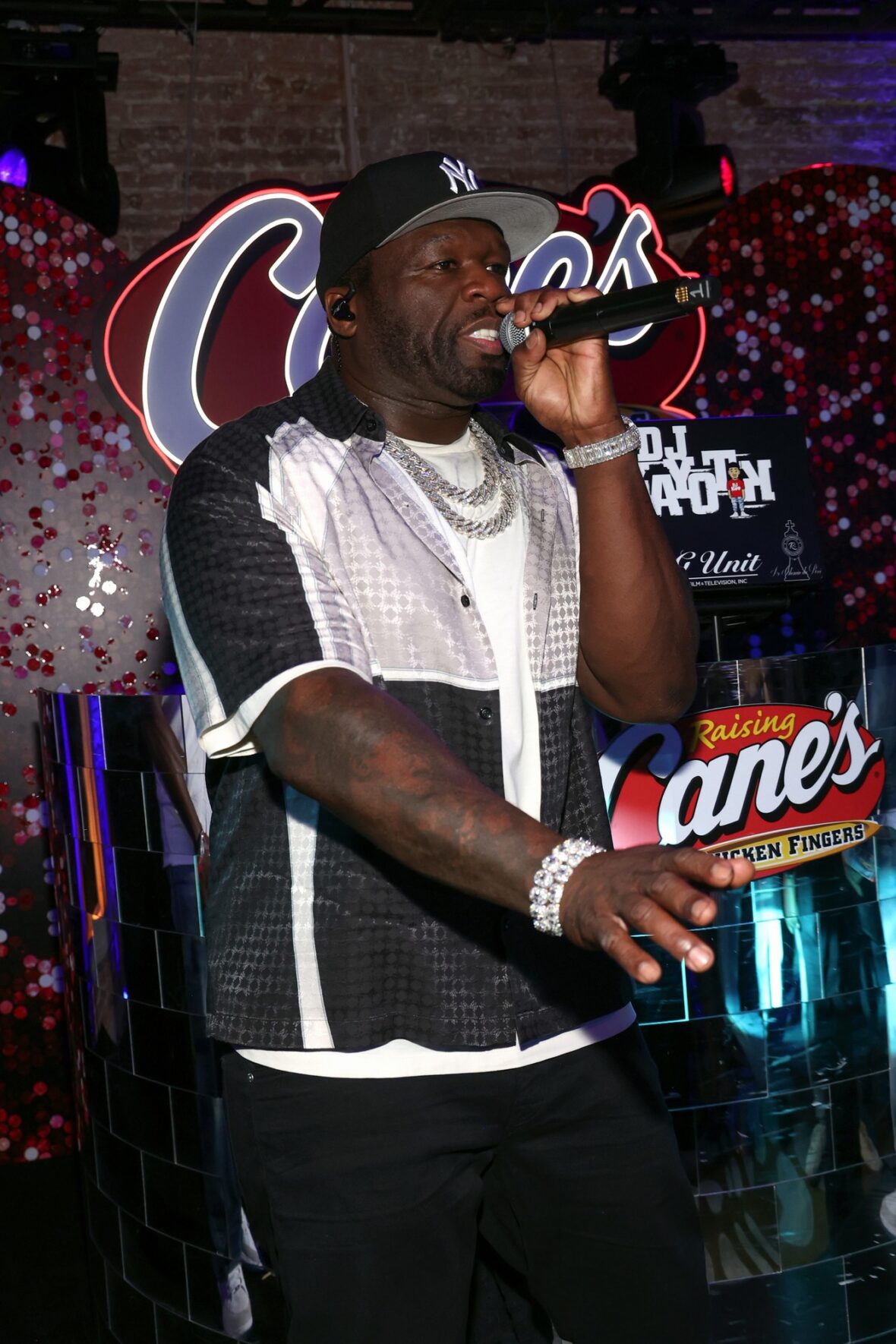 50 Cent attends Raising Cane's party in NYC
