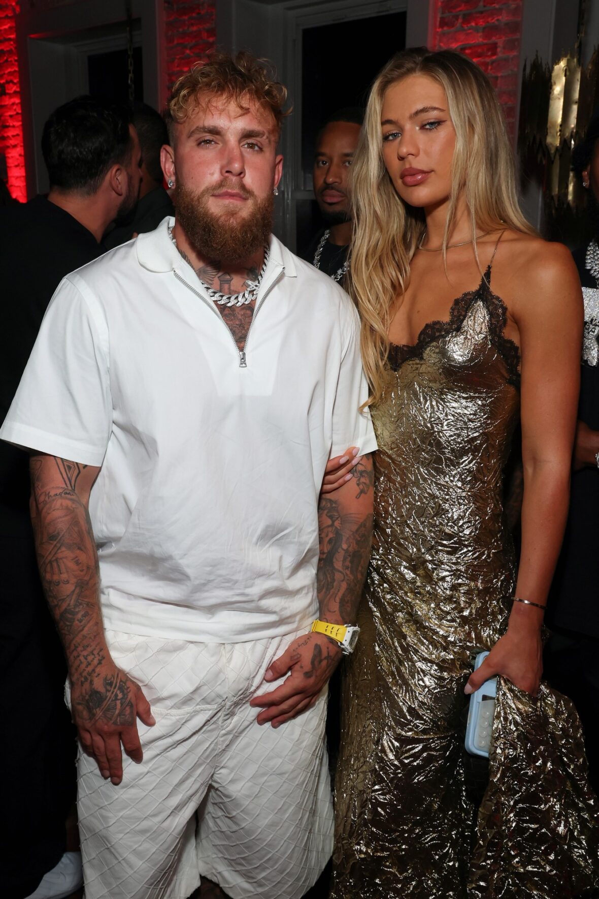 Jake Paul and Jutta Leerdam attend Raising Cane's party in NYC