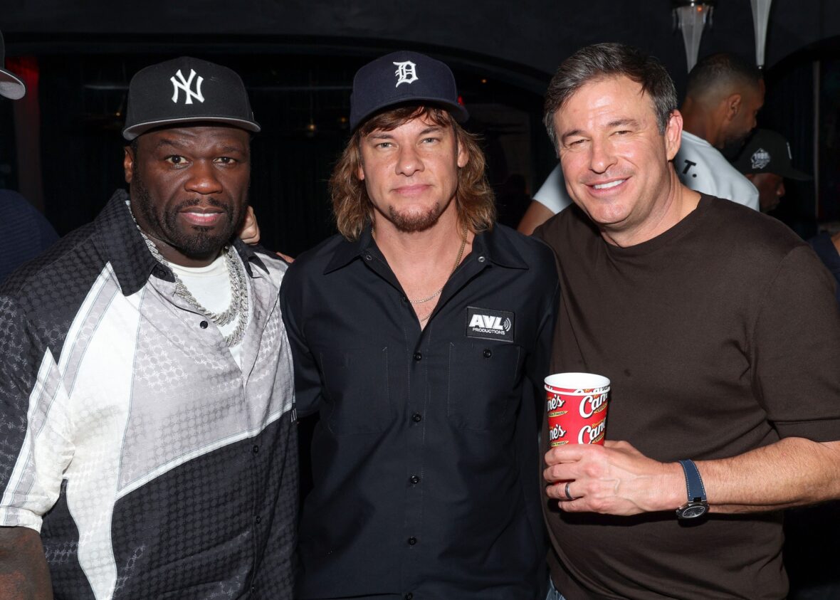 50 Cent & Theo Vonn attend Raising Cane's party in NYC