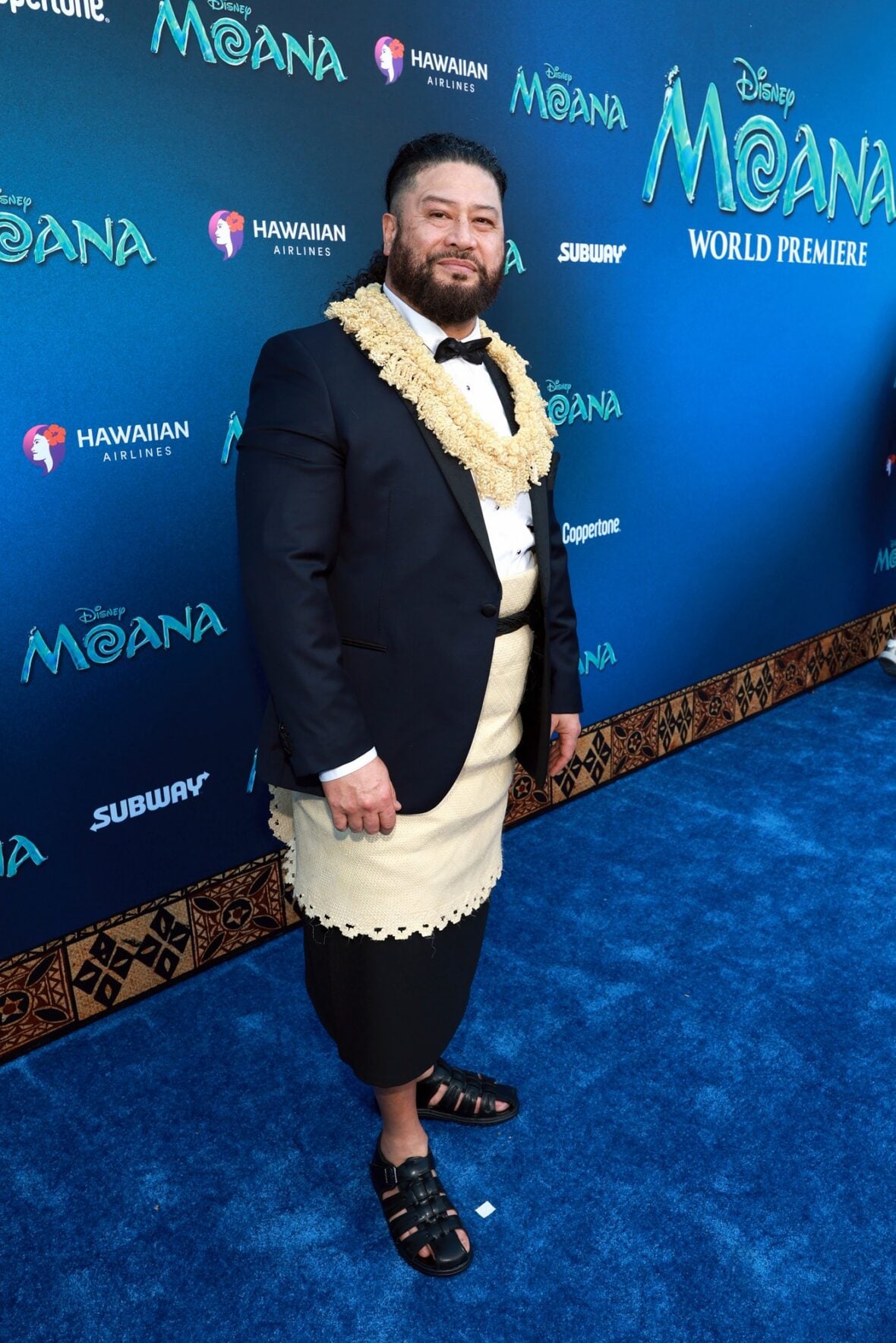 John Tui at the live-action Moana premiere in Los Angeles