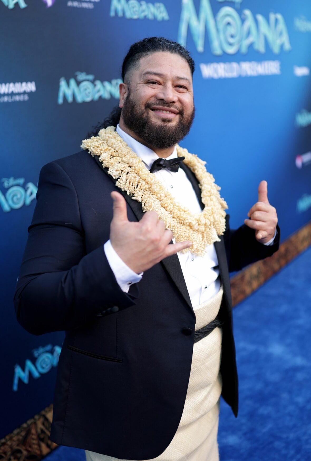 John Tui at the live-action Moana premiere in Los Angeles
