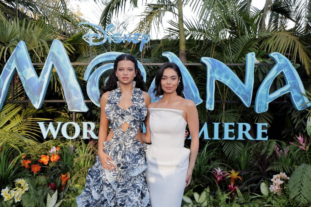 Catherine Laga'aia and Auli'i Cravalho attend live-action Moana premiere in Los Angeles