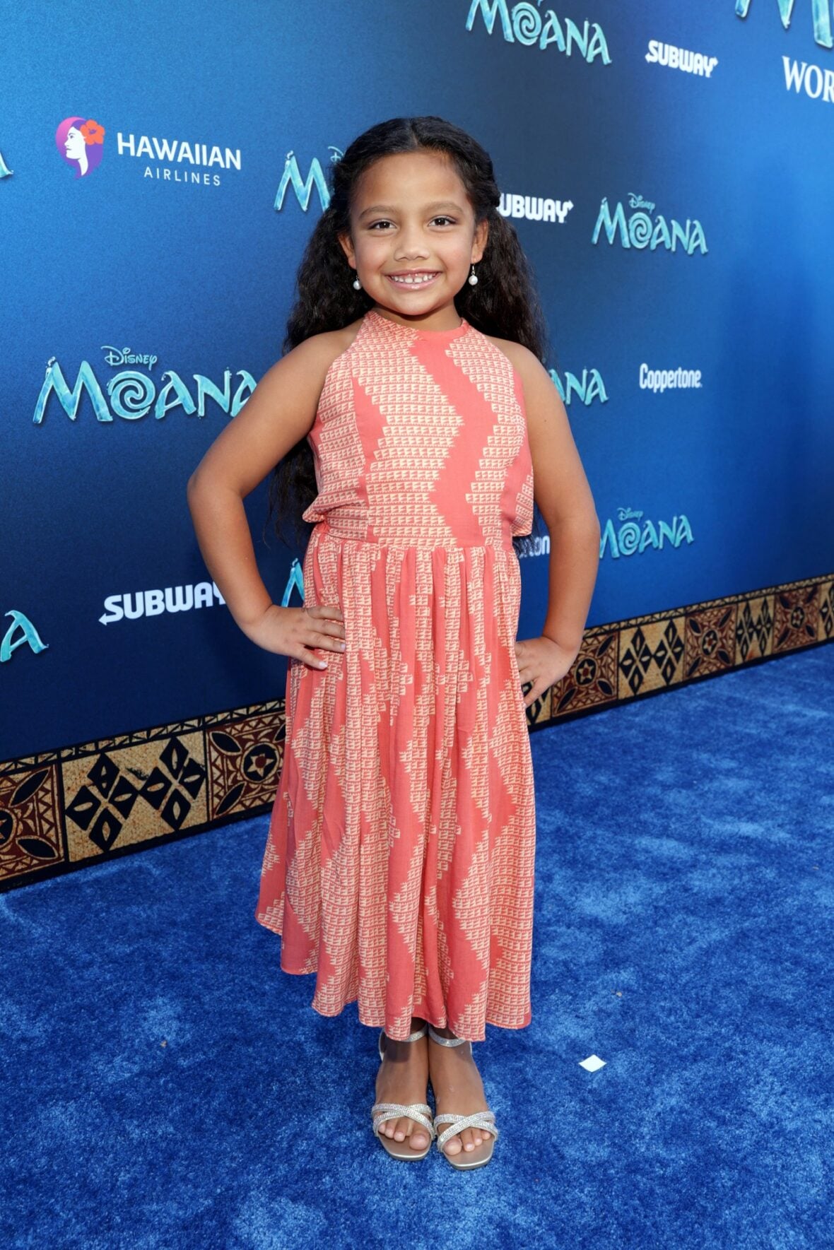 Emma Puahi-Shapazian at the live-action Moana premiere in Los Angeles