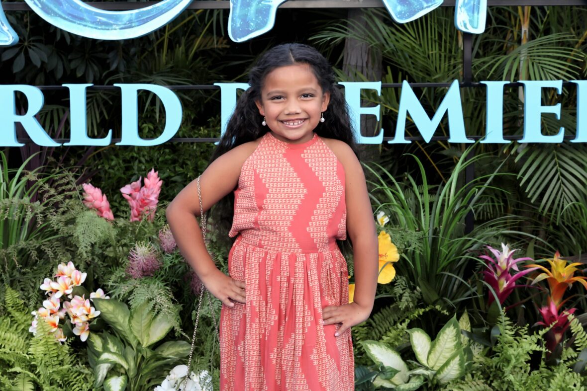 Emma Puahi-Shapazian at the live-action Moana premiere in Los Angeles